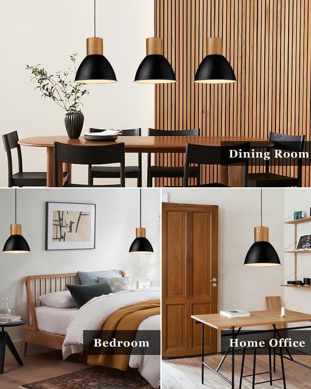 Solid Wood Metal Pendant Light Fixtures