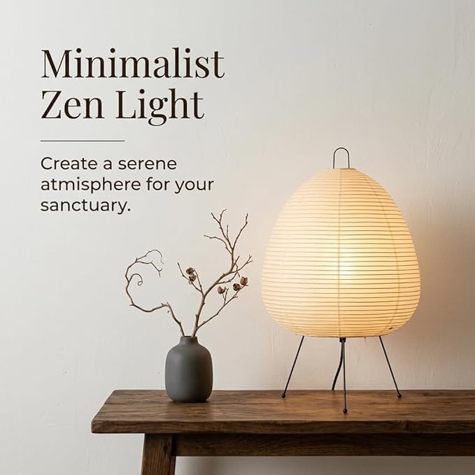 Rice Paper Lantern Lamp, 3-Tier Snowman Shape Wabi Sabi Decor Lamp, Soft Ambient Light Fixture with Metal Stand for Home Bedroom Living Room Apartment Decor (Teardrop Shape)