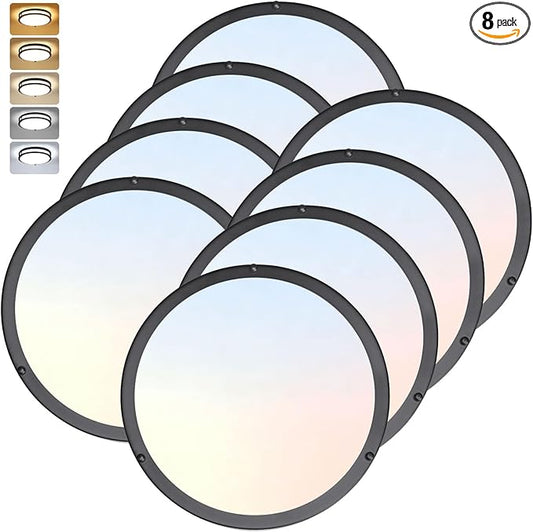 12 Inch Flush Mount Ceiling Light - 8 Pack 36W 3000K/3500K/4000K/5000K/6000K Dimmable Led Ceiling Light Fixture for Kitchen Hallway Bedroom Bathroom - Aura Lighting