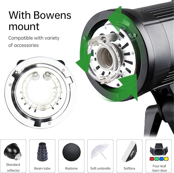 Godox 800Ws 2Packs SK400II 2.4G Studio Strobe Flash Light Kit,GN65 5600K Monolight Bowens Mount Flash for Studio Photography with XT-16 Transmitter,Softboxes,Light Stands,Reflectors,Umbrella,Carry Bag