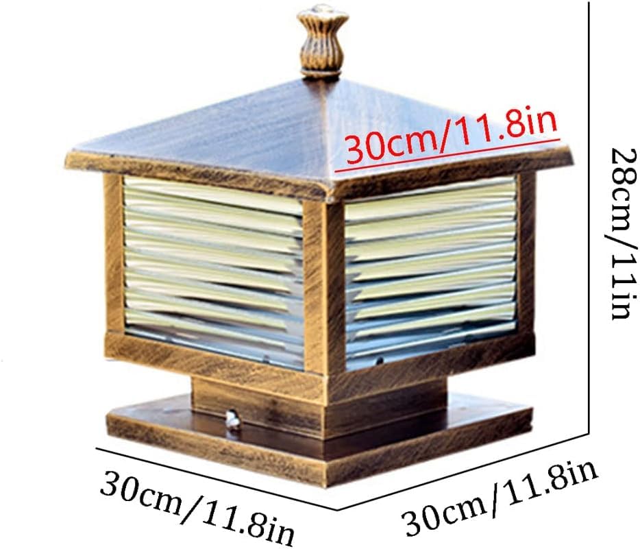 Waterproof Ip54 Outdoor Pillar Light Outdoor Post Lamp Fixture E27 Courtyard Fence Column Lamp with Pier Mount Adapter Fence Patio Path Yard Walkway Lawn Garden Table