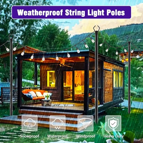 zoegi 4 Pack 10Ft String Light Poles
