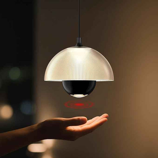 Tubicen Modern Pendant Light Motion Sensor Flowerpot Pendant Lamp 10W LED Dimmable Pendant Lights Kitchen Island 3 Color Mode Gesture Control Focus Hanging Lamp for Bedroom Dining Room Black