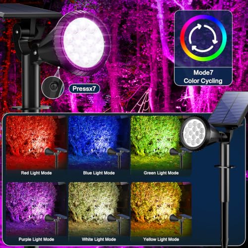 Solar Lights Outdoor Waterproof Flag Spotlights 2 Pack (2 Count)