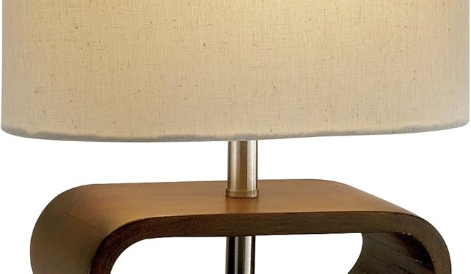 Adesso Rhythm Table Lamp – Rustic Bentwood and Natural Beige Shade - Perfect Nightstand, End Table, and Desktop Accent Lighting