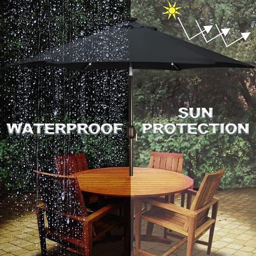 7.5 ft Solar Umbrella 18 LED Lighted Patio Umbrella Table Market Umbrella
