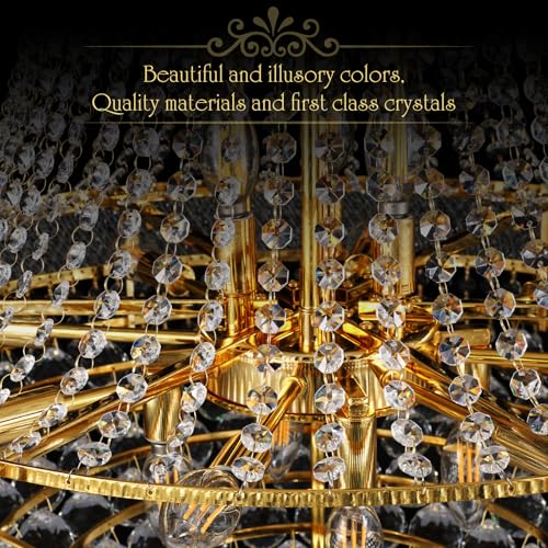 32 Inch Gold Crystal Eiffel Tower Chandelier