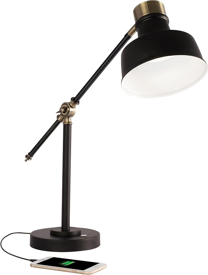 OttLite Balance LED Desk Lamp with USB Port - Modern, Adjustable, Desk Light