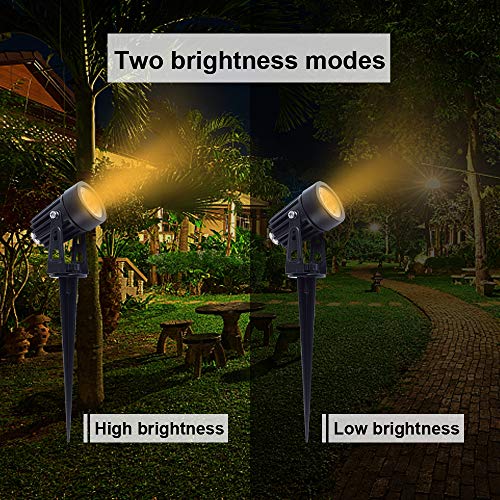 Metal Solar Spot Lights Outdoor with 9.8ft Cable Solar Powered Landscape Lighting Low Voltage IP65 Waterproof Auto On