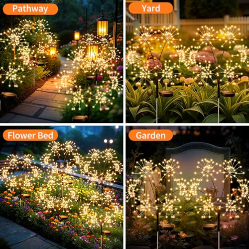 2 Pack Solar Garden Lights Outdoor Waterproof (2 Count)