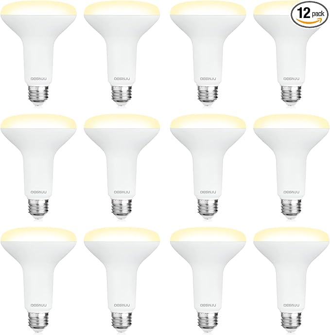 12 Pack BR30 LED Recessed Light Bulb, Dimmable Indoor Flood Light Bulbs CRI80 7W Equivalent 65W 2700K Soft White 650 Lumens, 15000 Lifetime Hours E26 Base LED Can Light Bulb, Flicker-Free