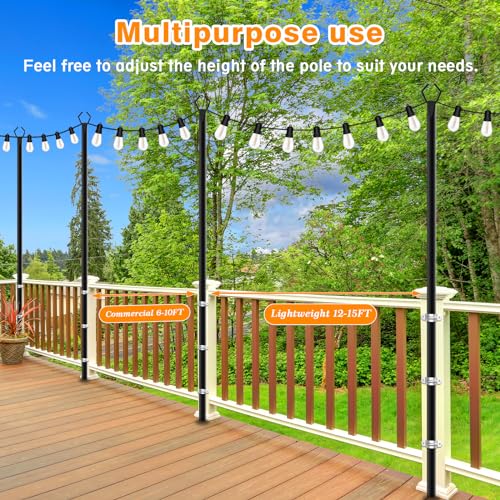 4 Pack String Light Poles (10 Foot)