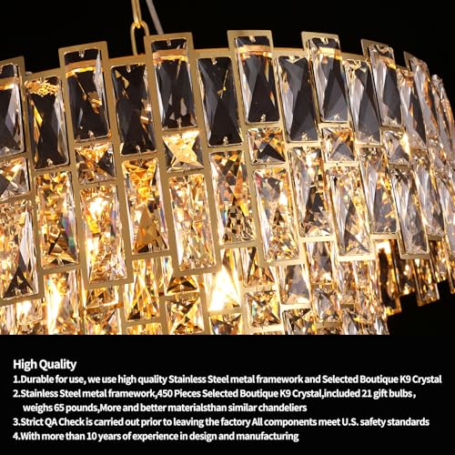 32" Luxury Crystal Chandelier for Dining Room