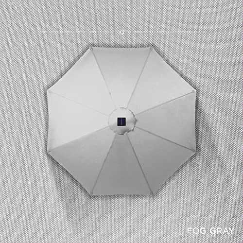 10ft Solar Polyester LED Lighted Patio Umbrella w