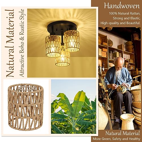 6 Pack Rattan Lamp Shade (6 Count)