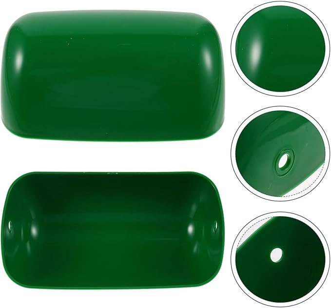 Homoyoyo 2pcs Vintage Bankers Lampshade Replacement Cover High-temperature Resistant Green PP Plastic Easy to Install Decorative Indoor Table Lamp Shade for Classic Desk Lighting