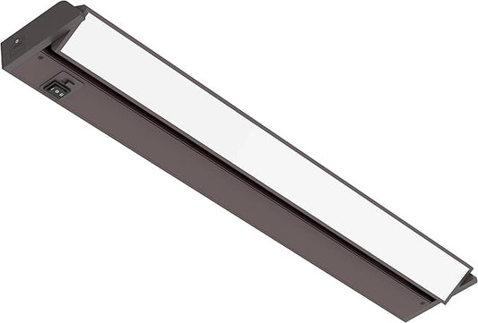 GETINLIGHT 24-inch Swivel LED Under Cabinet Lights, Glass Lens, Selectable White 2700K/4000K/5000K, Dimmable with Wall Dimmers, Bronze Finish, IN-0202-3-BZ