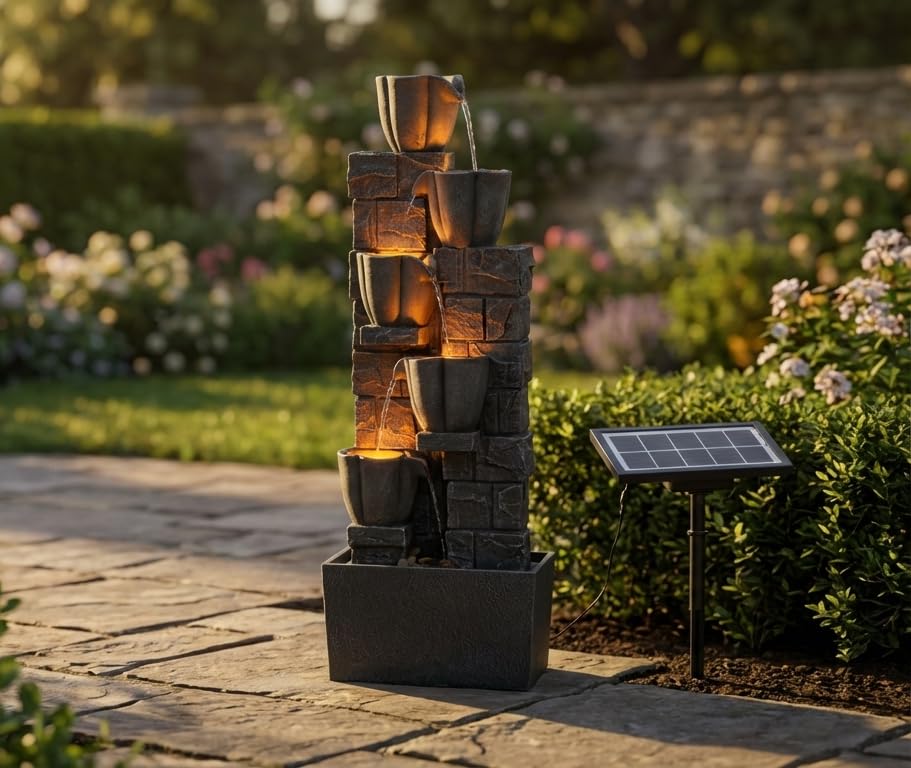 Solar Powered Water Fountain Outdoor