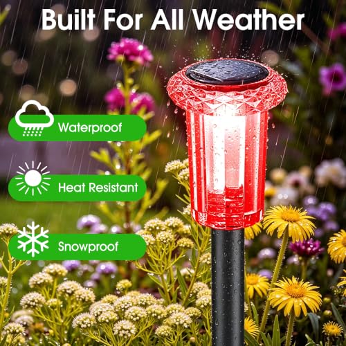 Solar Pathway Lights Outdoor Waterproof Starburst Pattern 10 Pack (10 Count)