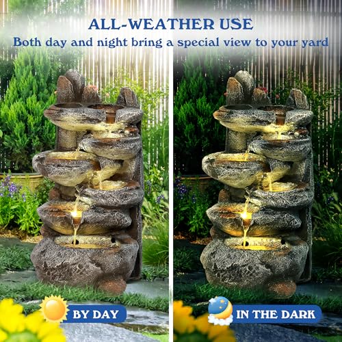 Outdoor Cascading Rock Water Fountain