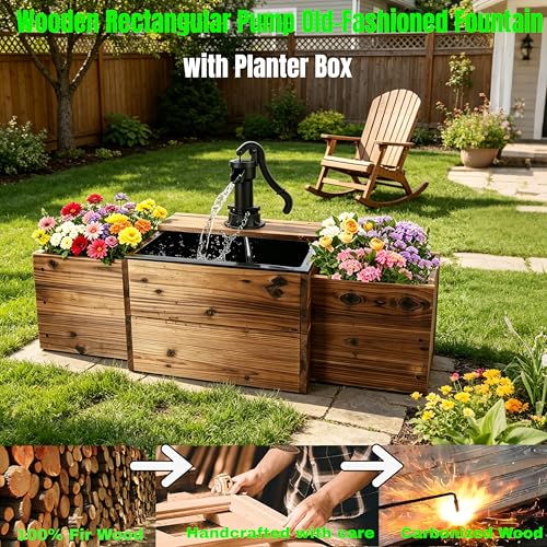 NestNature Wooden Outdoor Water Fountain
