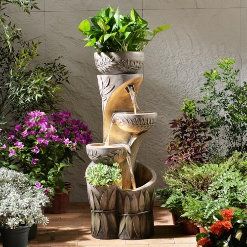 4 Tiered Water Fountain Outdoor Waterfall Fountains