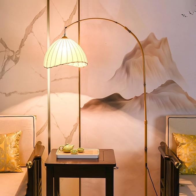 Floor Lamp Wabi-sabi Style Floor Lamp Living Room Study Tea Room B&B Retro Zen Bedroom Bedside Creative Chinese Table Lamp Floor Lamps for Living Room