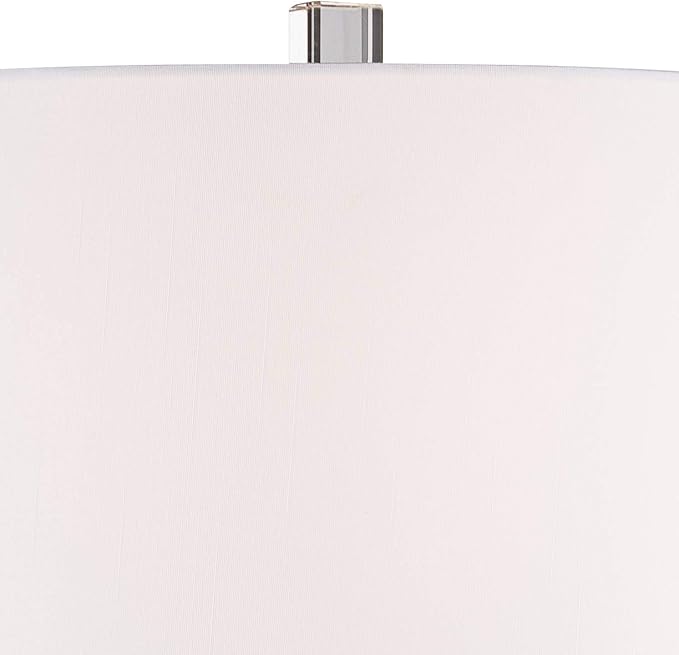Barnes and Ivy Iris Asian Chinese Jar Style Table Lamps 28" Tall Set of 2 Blue Porcelain Crystal Geneva White Fabric Drum Shade Decor for Living Room Bedroom House Bedside Nightstand Home