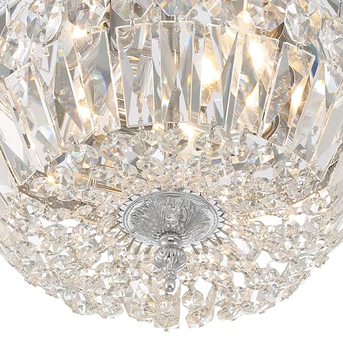 3 Light Clear Italian Crystal Flush Mount