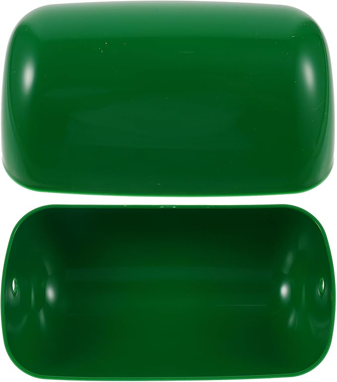 Homoyoyo 2pcs Vintage Bankers Lampshade Replacement Cover High-temperature Resistant Green PP Plastic Easy to Install Decorative Indoor Table Lamp Shade for Classic Desk Lighting