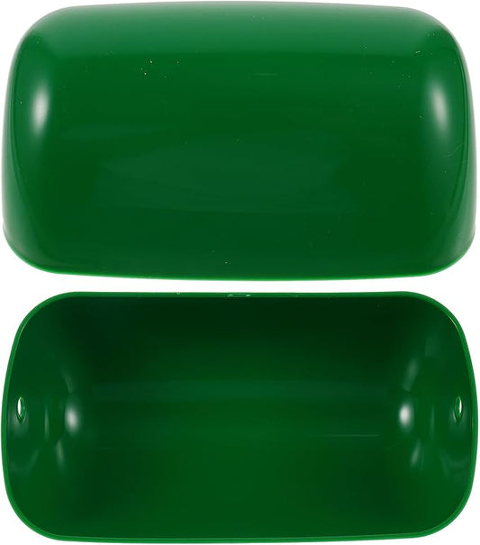 Homoyoyo 2pcs Vintage Bankers Lampshade Replacement Cover High-temperature Resistant Green PP Plastic Easy to Install Decorative Indoor Table Lamp Shade for Classic Desk Lighting