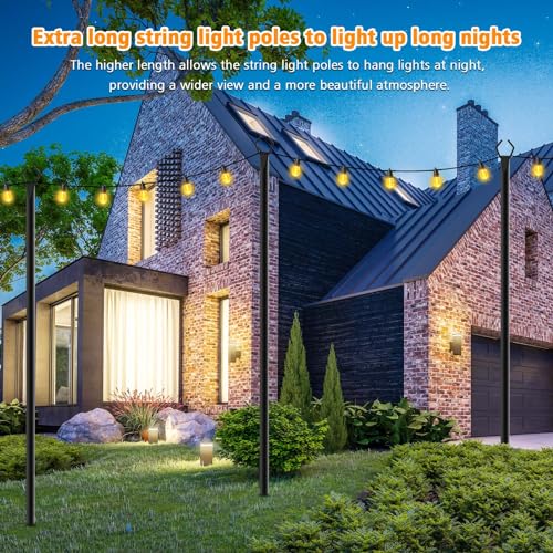 4 Pack String Light Poles (10 Foot)