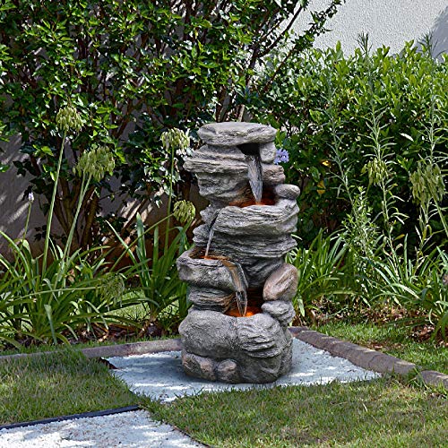 39.37 in. Outdoor Faux Stacked Stone 4