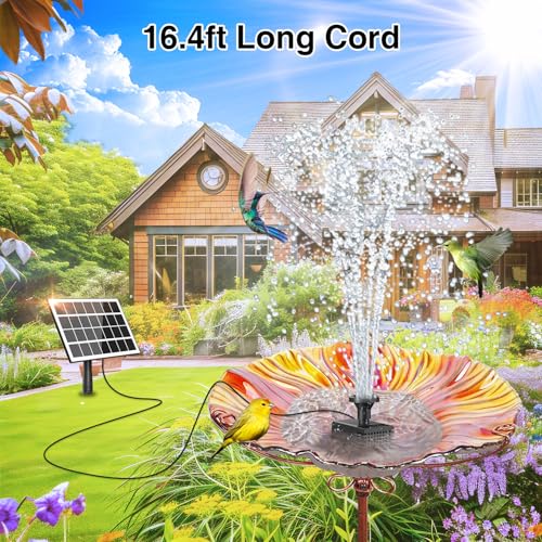 Solar Fountain Works in Cloudy Day with 2000mAH Battery Backup