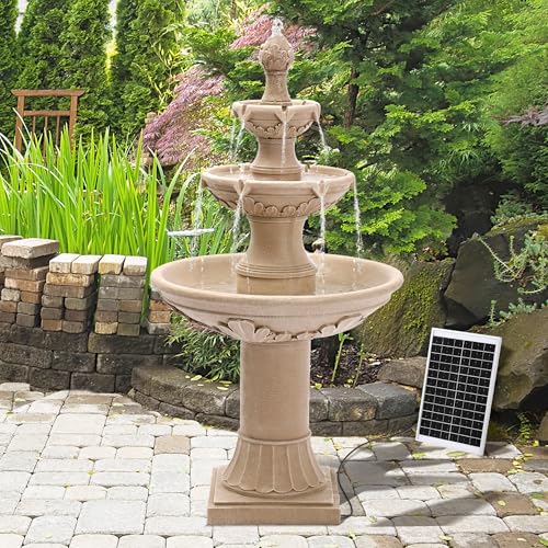 48.4" H Italian Solar Water Fountain Outdoor Fountains and Waterfall