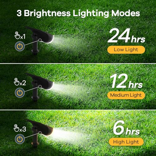 Solar Lights Outdoor Waterproof Landscape Spotlight Daylight 6 Pack (6 Count)