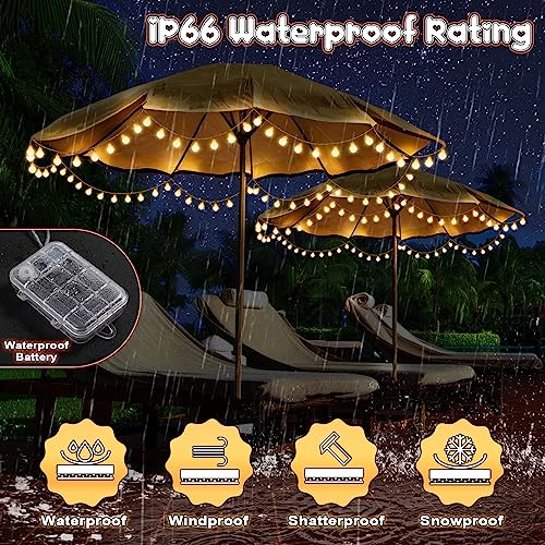 2 Pack 32 FT LED Patio Umbrella Lights (2 Count)