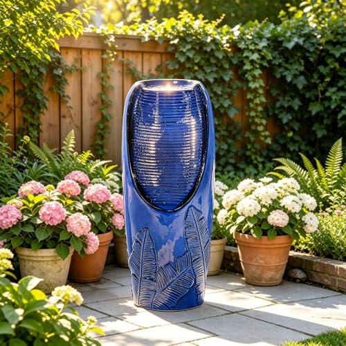 Autodaya 33" Outdoor Fountain with LED Lights