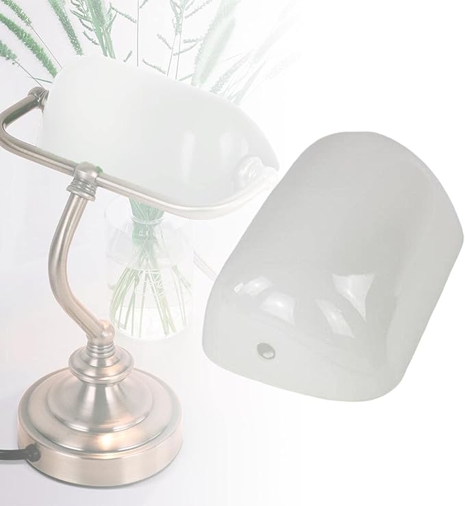 Qianly Bankers Lampshade Accessories Retro Style Replacement Tabletop Home Decor Antique Cover Lamp Shade for Bedroom Reading Window Centerpieces, White