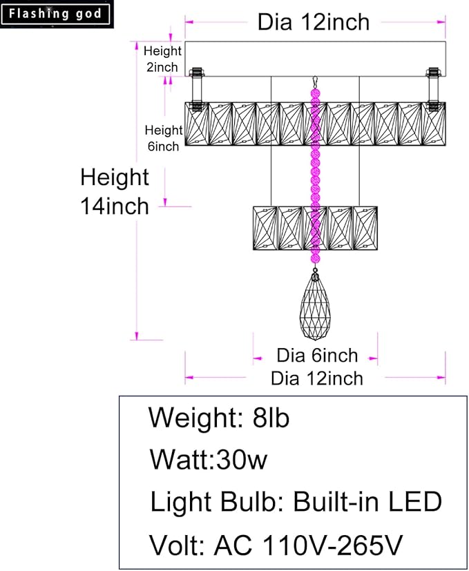 Flashing God Dia 12" Mini Chandelier Modern Crystal Chandeliers for Hallway Gold Flush Mount Ceiling Light Modern Chandeliers Lighting for Bedroom Staircase Kitchen