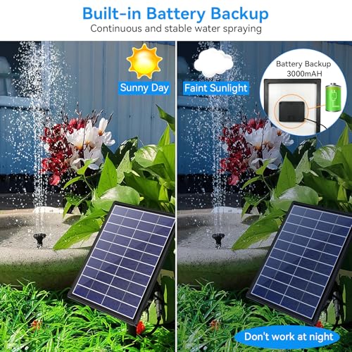6.5W Solar Fountain Pump for Bird Bath Built