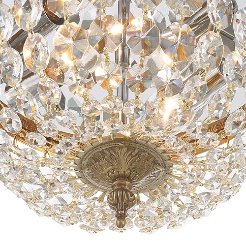 2 Light Spectra Crystal Olde Brass Flush Mount