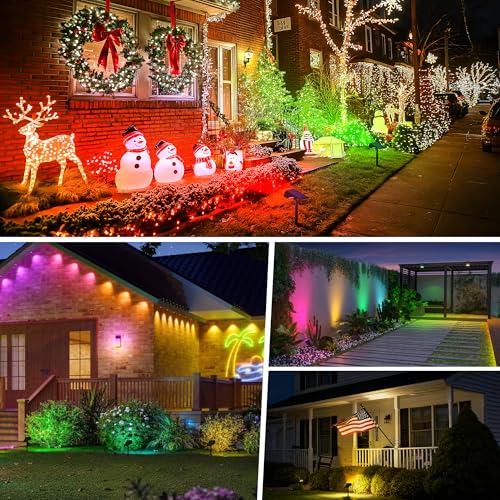 Solar Spot Lights Outdoor Color Changing 6 Pack Halloween Spotlights (12 Count)