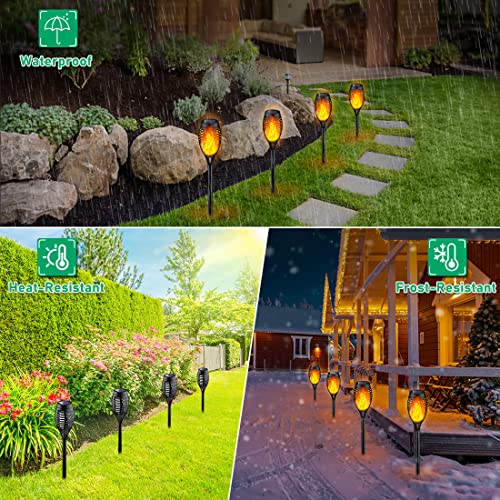 Solar Torch Light with Flickering Flame for Halloween Decorations (6 Count)