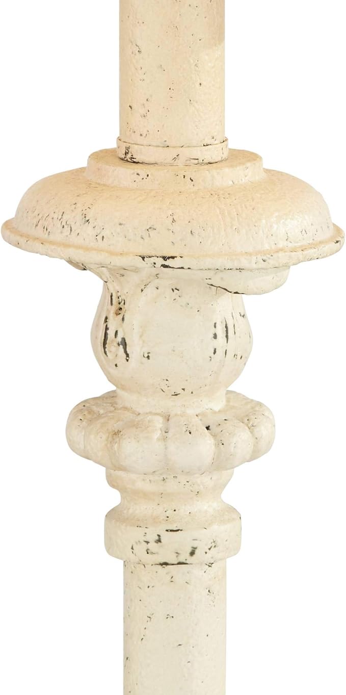 Regency Hill French Candlestick 34" Tall Scroll Skinny Buffet Traditional End Table Lamps Set of 2 Ivory White Living Room Bedroom Bedside Nightstand House Office Home Off-White Shade