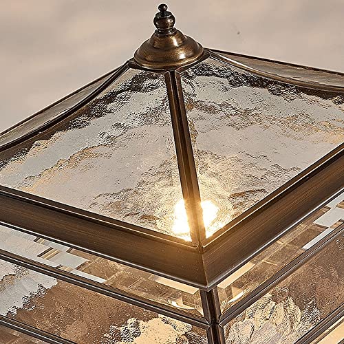 Vintage Copper Outdoor Pillar Light for Patio Garden Fence