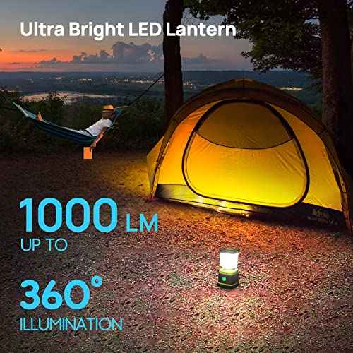 1000LM LED Camping Lantern Rechargeable (2 Count)
