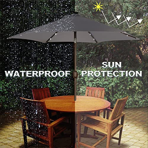 7.5 ft Solar Umbrella 18 LED Lighted Patio Umbrella Table Market Umbrella