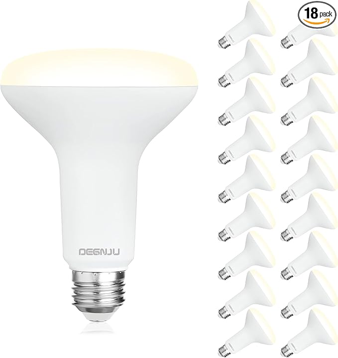 18 Pack BR30 LED Recessed Light Bulb, Dimmable Indoor Flood Light Bulbs CRI80 7W Equivalent 65W 3000K Warm White 650 Lumens, 15000 Lifetime Hours E26 Base LED Can Light Bulb, Flicker-Free