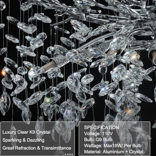 47" Silver Tree Branch Chandelier